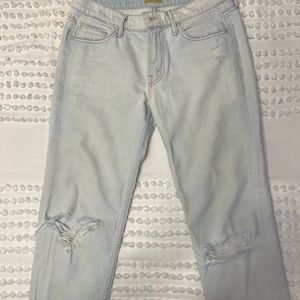 Mother light wash frayed jeans size 25
